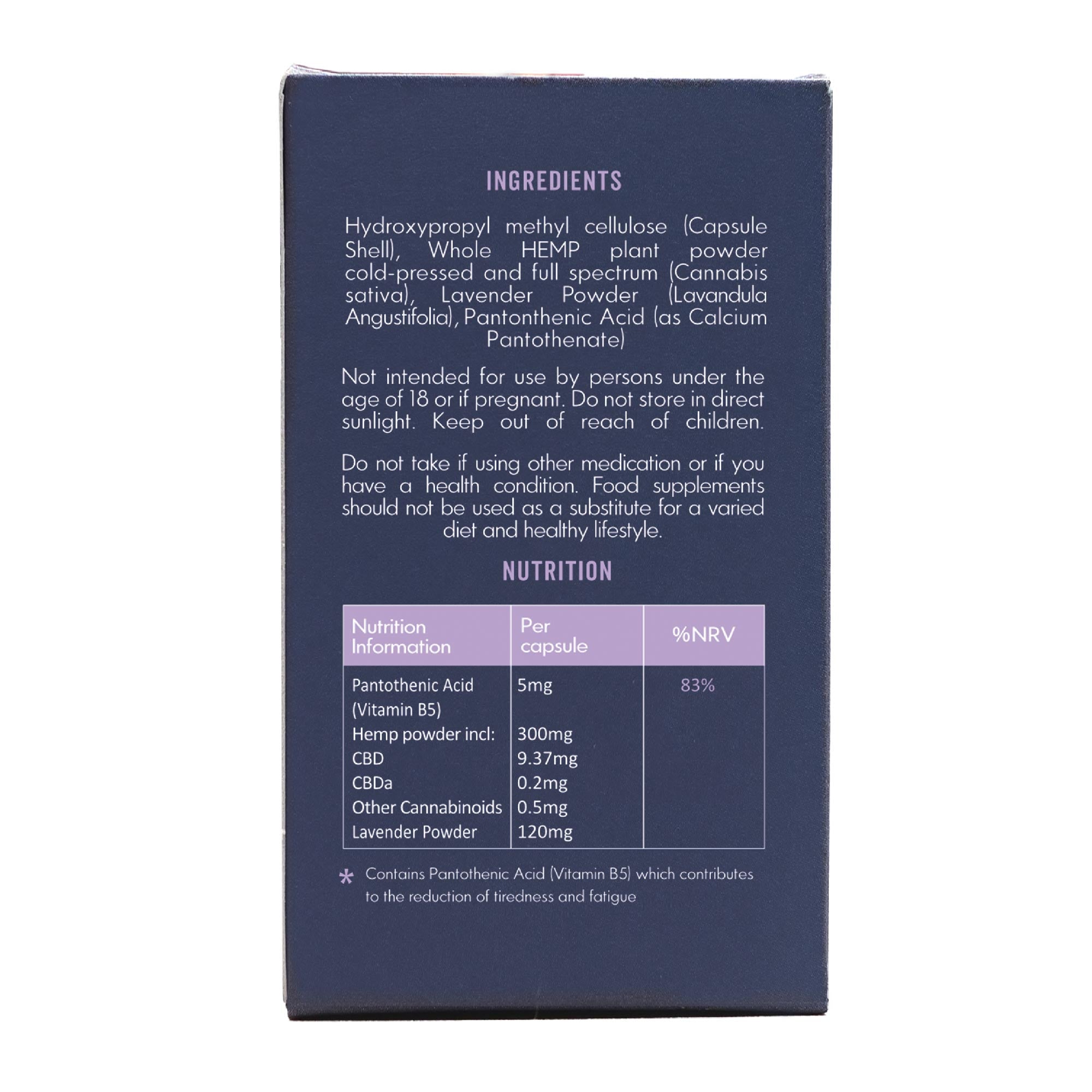 REST CBD capsules for sleep ingredients printed on the packaging.