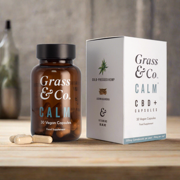 CALM 300mg Cold-Pressed Hemp CBD Capsules - Grass & Co.