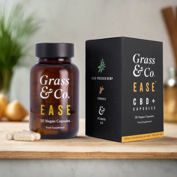 EASE 300mg Cold-Pressed Hemp CBD Capsules - Grass & Co.